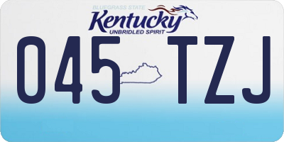 KY license plate 045TZJ