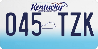 KY license plate 045TZK