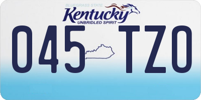 KY license plate 045TZO