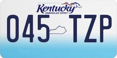 KY license plate 045TZP