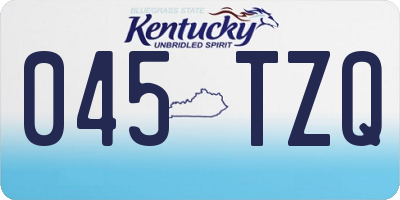 KY license plate 045TZQ