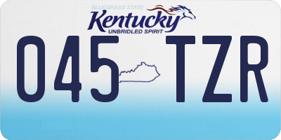 KY license plate 045TZR