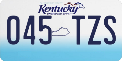 KY license plate 045TZS