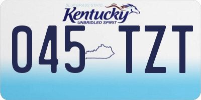 KY license plate 045TZT