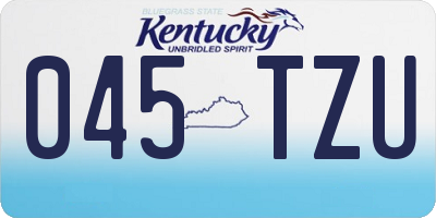 KY license plate 045TZU