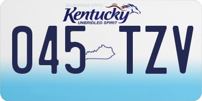 KY license plate 045TZV