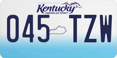 KY license plate 045TZW
