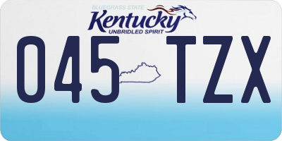 KY license plate 045TZX