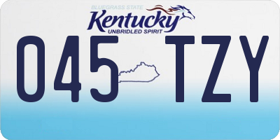 KY license plate 045TZY