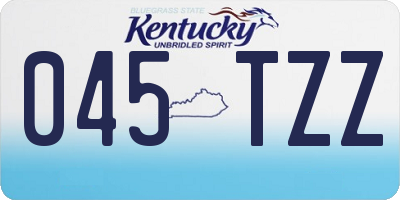 KY license plate 045TZZ