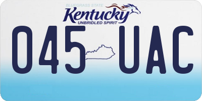 KY license plate 045UAC