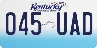 KY license plate 045UAD