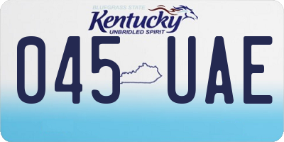 KY license plate 045UAE