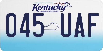 KY license plate 045UAF