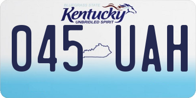 KY license plate 045UAH