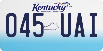 KY license plate 045UAI