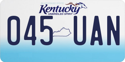 KY license plate 045UAN