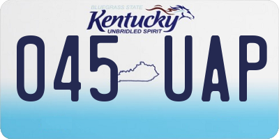 KY license plate 045UAP