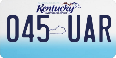 KY license plate 045UAR