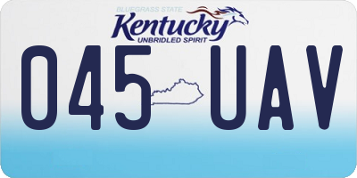 KY license plate 045UAV