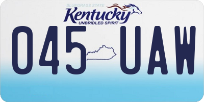 KY license plate 045UAW