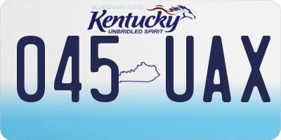 KY license plate 045UAX