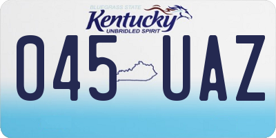 KY license plate 045UAZ