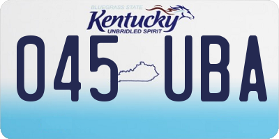 KY license plate 045UBA