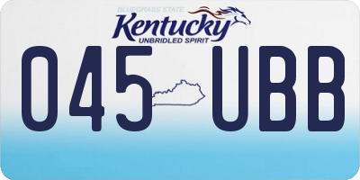 KY license plate 045UBB