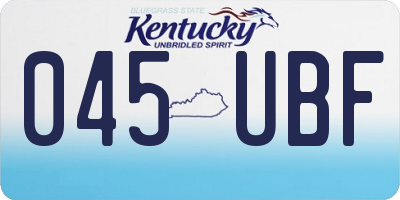 KY license plate 045UBF