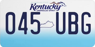 KY license plate 045UBG