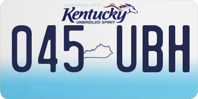 KY license plate 045UBH