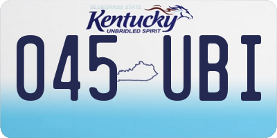 KY license plate 045UBI