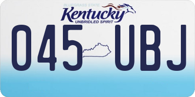 KY license plate 045UBJ