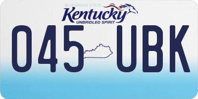 KY license plate 045UBK