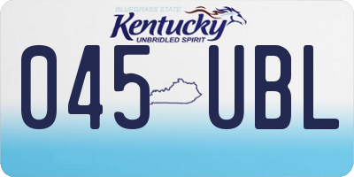 KY license plate 045UBL
