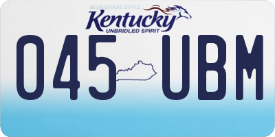 KY license plate 045UBM