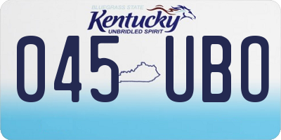 KY license plate 045UBO