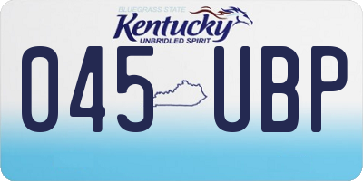 KY license plate 045UBP
