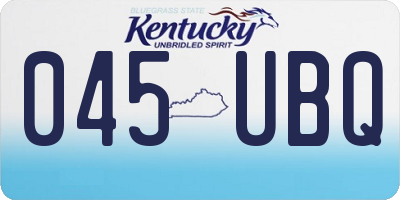 KY license plate 045UBQ