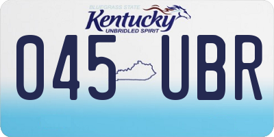 KY license plate 045UBR
