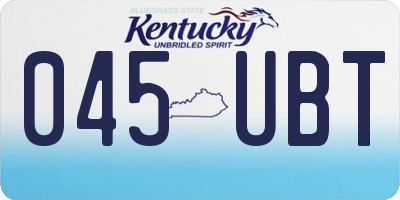 KY license plate 045UBT