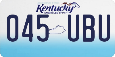 KY license plate 045UBU