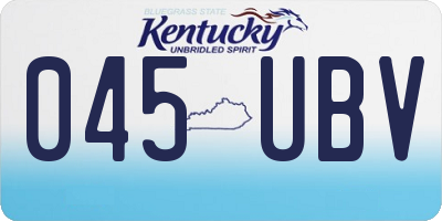KY license plate 045UBV