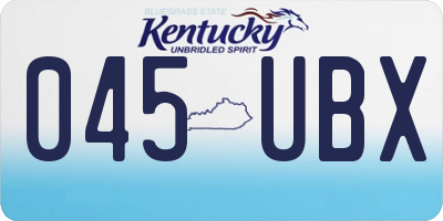 KY license plate 045UBX