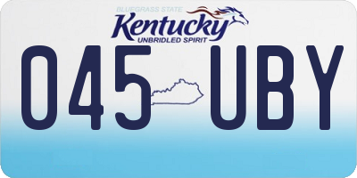 KY license plate 045UBY