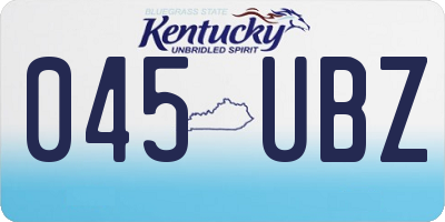 KY license plate 045UBZ