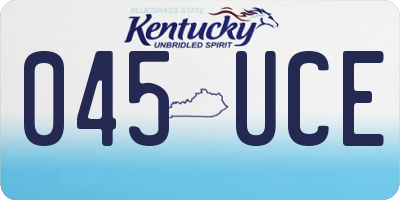 KY license plate 045UCE