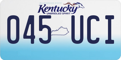 KY license plate 045UCI