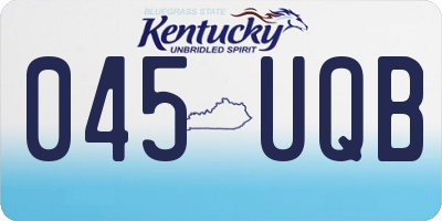 KY license plate 045UQB